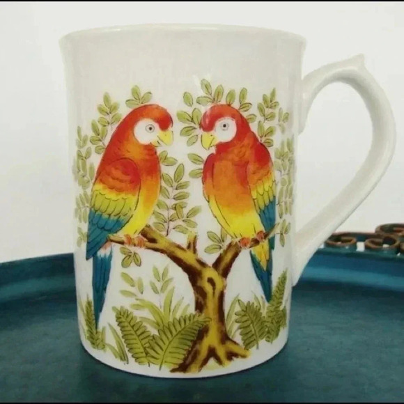 Otagiri Vintage Parrots Coffee Tea Hot Chocolate Mug Cup - Picture 2 of 10